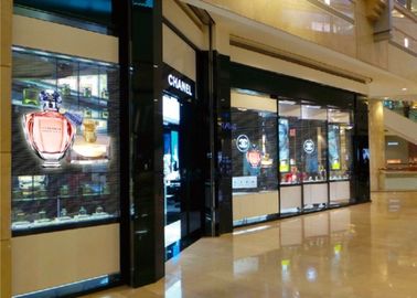 Indoor P7.81 Transparent Glass LED Display For Glass Shopping Mall