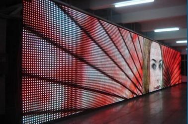 Gridding 2R1G1B Transparent Glass LED Screen P25.6MM with Aluminum Cabinet