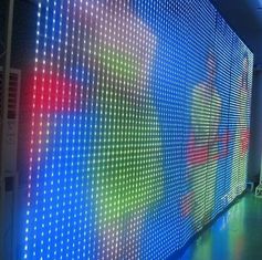 Gridding 2R1G1B Transparent Glass LED Screen P25.6MM with Aluminum Cabinet