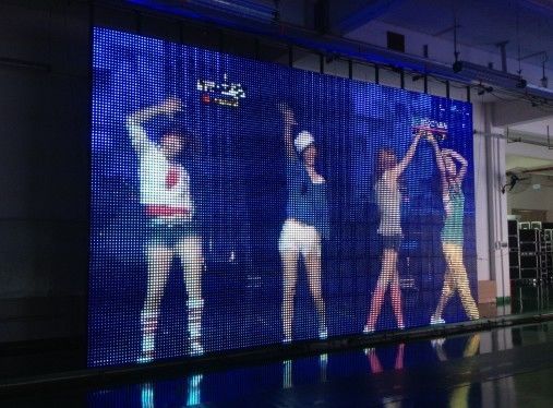 P37.5 Transparent Rental LED Display , Outdoor LED Stage Curtain 1R1G1B OEM