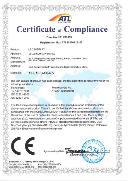 China GBLED company Ltd. certification